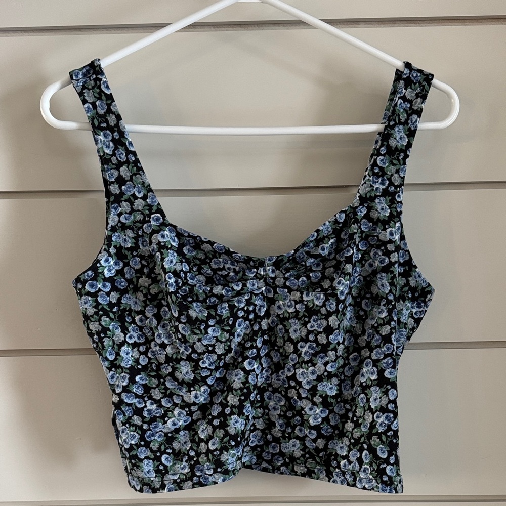 Amazon Floral Black and Blue Tank Top
